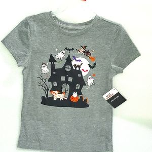 HALLOWEEN GIRLS 4/5 SHIRT GHOSTS CATS HANTED HOUSE BATS